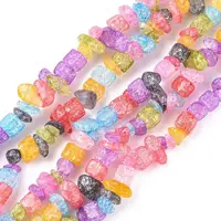 Synthetic Crackle Quartz Chips Beads Strands