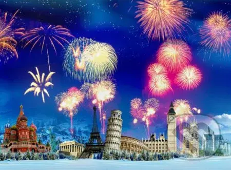 New Year's Eve around the World - puzzle z kategorie Umělecké