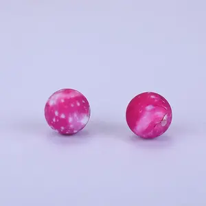 Printed Round Silicone Focal Beads