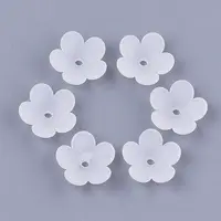 5-Petal Transparent Acrylic Bead Caps