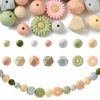 48Pcs 14 Styles Food Grade Eco-Friendly Silicone Focal Beads