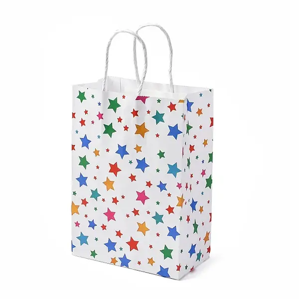 Star Print Paper Packing Tote Bags