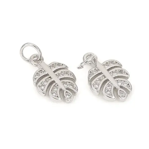 Brass Micro Pave Cubic Zirconia Charms