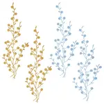 4Pcs 2 Colors Plum Blosssom Cotton Computerized Embroidery Iron on Patches