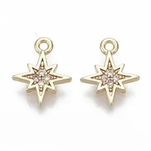 Brass Micro Pave Cubic Zirconia Charms