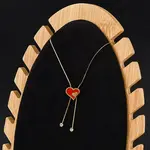 PVD Vacuum Plating 304 Stainless Steel Enamel Heart Pendant Necklaces