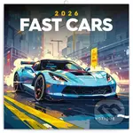 NOTIQUE Nástenný poznámkový kalendár Fast cars (Fantastické autá) 2026