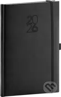 NOTIQUE Týždenný diár Aprint Top 2026 (čierný) (stĺpcový, elastické zatváranie)