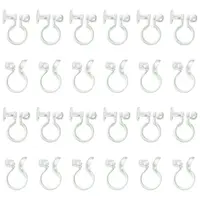 20Pcs 2 Styles Plastic Clip-on Earring Converters Findings