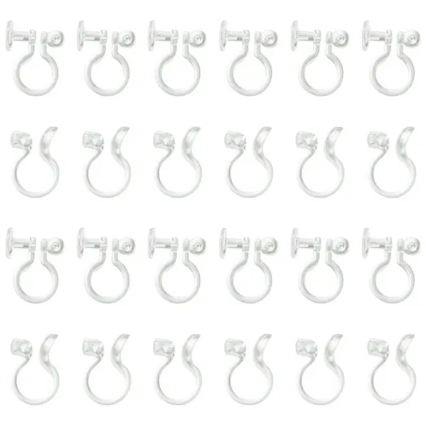 20Pcs 2 Styles Plastic Clip-on Earring Converters Findings