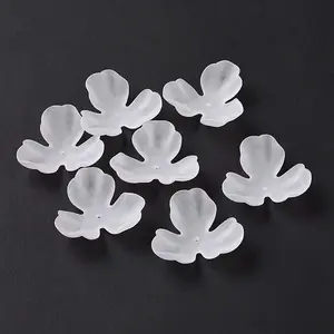 3-Petal Transparent Acrylic Bead Caps