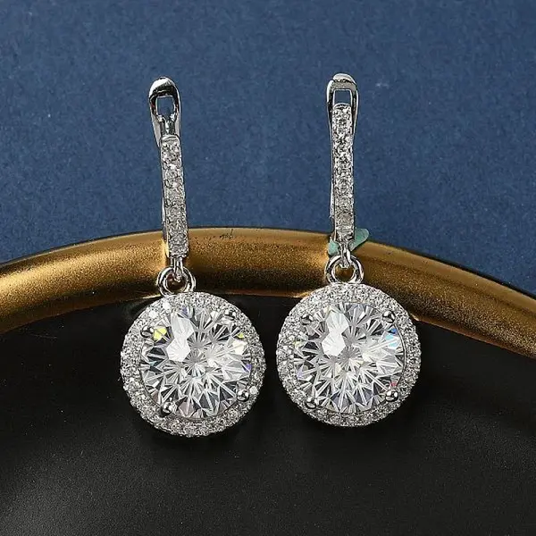 925 Sterling Silver Micro Pave Cubic Zirconia Hoop Earrings