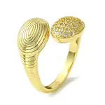 Brass Micro Pave Cubic Zirconia Open Cuff Rings