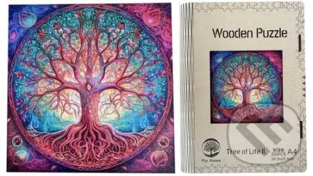 Dřevěné puzzle Strom života A4