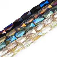 Electroplate Transparent Glass Beads Strands