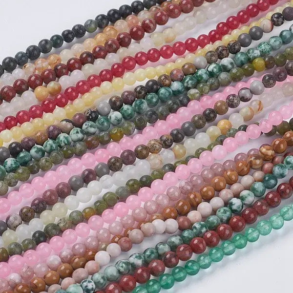 Natural Mixed Gemstone and Dyed Jade Beads Strands