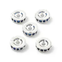 Brass Micro Pave Cubic Zirconia Beads