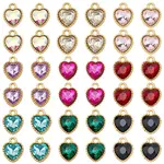 36Pcs 9 Colors Glass Charms