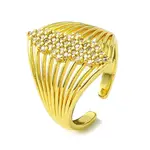 Brass Micro Pave Cubic Zirconia Open Cuff Rings