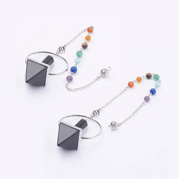 Chakra Gemstone Pyramid Dowsing Pendulums