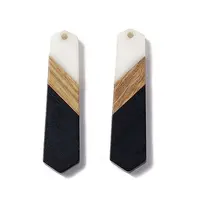 Opaque Resin & Walnut Wood Pendants