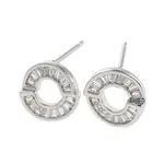 Rack Plating Ring Brass Stud Earrings