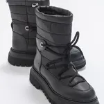 LuviShoes Weld Black Skin Women's Snow Boots
