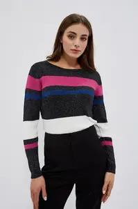 Pruhovaný sveter s metalickou niťou