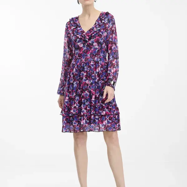 Fialové dámske kvetované šaty ORSAY