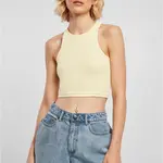 Women's T-shirt Cropped Rib Top soft yellow