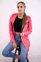 Dress with hood and hood pink neon