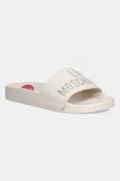 Pantofle Love Moschino dámské, béžová barva