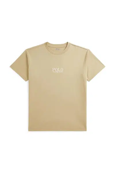 Bavlněné tričko Polo Ralph Lauren béžová barva, 323964779005