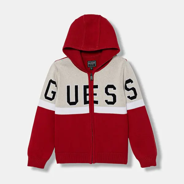 Dětský bavlněný kardigan Guess červená barva, N5YR02 Z0150