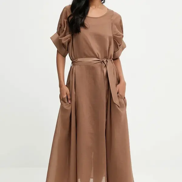 Šaty Answear.LAB hnědá barva, maxi