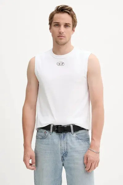 Bavlněné tričko Diesel T-BISCO bílá barva, A15372.0CLBR