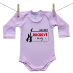 Boodyy Ružové Body s dlhým rukávom Moje prvé rockové body 50 (0 mesiacov)