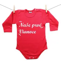 Boodyy Červené body s dlhým rukávom Naše prvé Vianoce 92 (18-24 mesiacov)