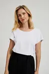Women's T-shirt with back neckline MOODO - white