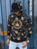 Černá pánská mikina s kapucí a potiskem Dstreet