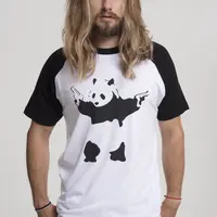 Brandalised - Banksy´s Graffiti Panda Raglan Tee wht/blk