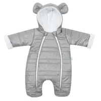 Zimná dojčenská kombinéza s kapucňou s uškami New Baby Pumi grey 68 (4-6m), 20C49859