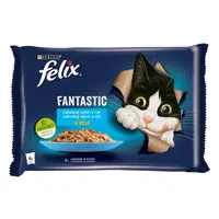 Felix Fantastic kapsičky pre mačky losos, platesa v želé 4×85 g