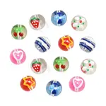 14Pcs 7 Colors Transparent Glass Enamel Beads