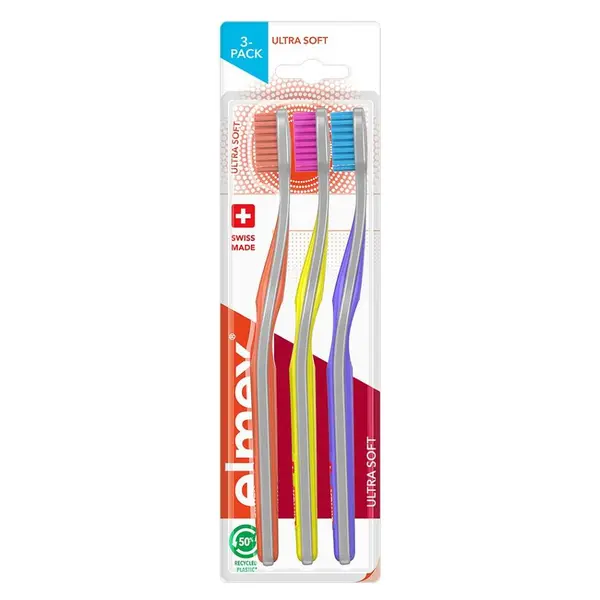 ELMEX Ultra Soft zubní kartáček měkký multipack 3 kusy