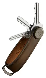Klíčenka Orbitkey Crazy Horse Oak Brown with Brown Stitching