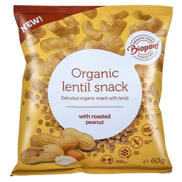 BIOPONT Čočkové křupky s arašídy BIO 60 g