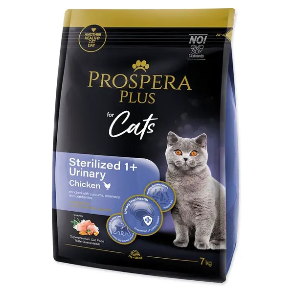 PROSPERA PLUS Sterilized 1+ Chicken Urinary Krmivo pro kočky, Hmotnost balení (g): 7 kg