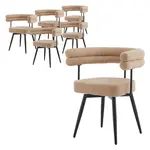 ML-DESIGN JÍDELNÍ ŽIDLE otočné, sada 6 ks, hnědá látka Teddy