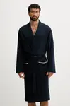 Bavlněný župan BOSS Robe BM tmavomodrá barva, 50545943